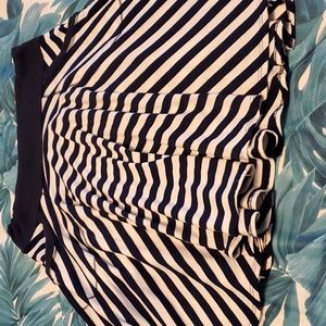 Striped Skater Skirt with Pockets